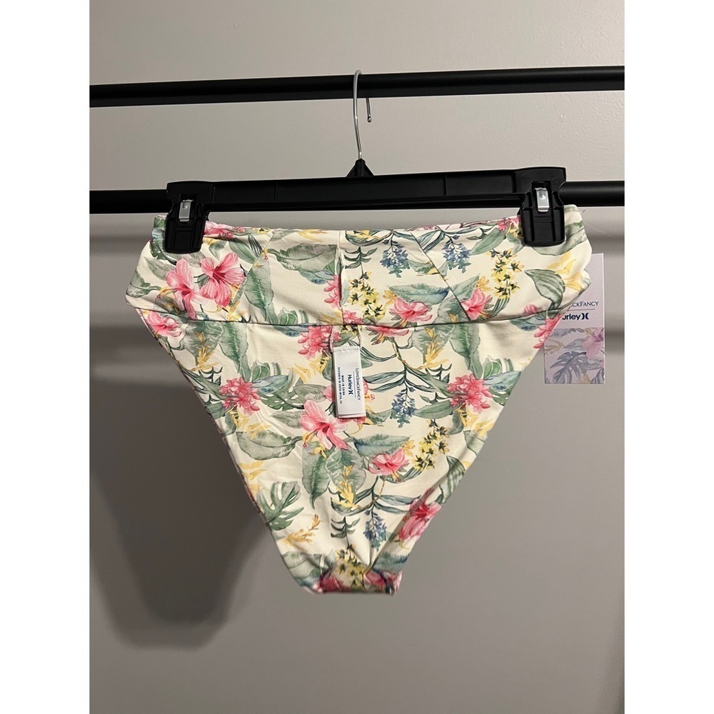 LoveShackFancy X Hurley Hawaiin Hibiscus Cheeky High Waist Bottom Size S&M NWT - Picture 14 of 15
